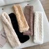 Imitation Rex Rabbit Fur Cross Scarf Windproof Coldproof Neck Collar Thick Keep Warm Knitted Neckerchief Women