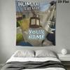 Custom Human Fall Flat Wall Hanging Printed Fabric Blanket Decorative Tapestries for Bedroom Living Room Home Decor