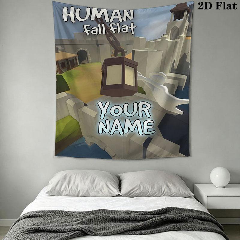 Custom Human Fall Flat Wall Hanging Printed Fabric Blanket Decorative Tapestries for Bedroom Living Room Home Decor