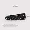 Bow Satin Spring Polka Dot Light Mouth Single Shoes Flat Ballet