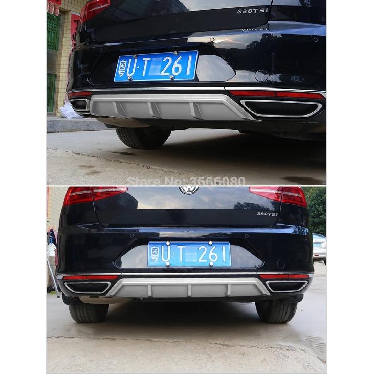 Для Volkswagen Passat B8 2017 2018 2019 ABS Черный Серебристый Задний Бампер Губа Спойлер Багажника Задний Диффузор Защита Стайлинг Автомобиля