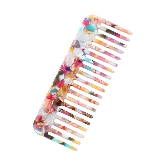 Расческа для волос из ацетата целлюлозы с широкими зубьями, антистатическая, для массажа кожи головы, карманная расческа, расческа для распутывания волос, для мужчин и женщин, для влажных, сухих, коротких и длинных вьющихся волос