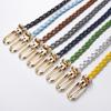 Women Braided PU Leather Narrow Thin Buckle Strap Waist Belt All-Match Waistband