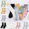 Autumn Socks Tube Socks Solid Color Spring Autumn Japanese Pile Socks Cute Casual Lace Stockings