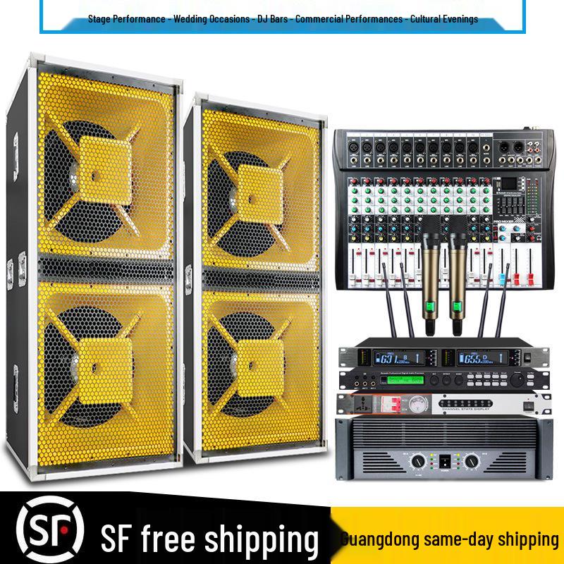 Dual 15" Long-Throw High Power Speaker System for Weddings, Bars, and Stage Performances