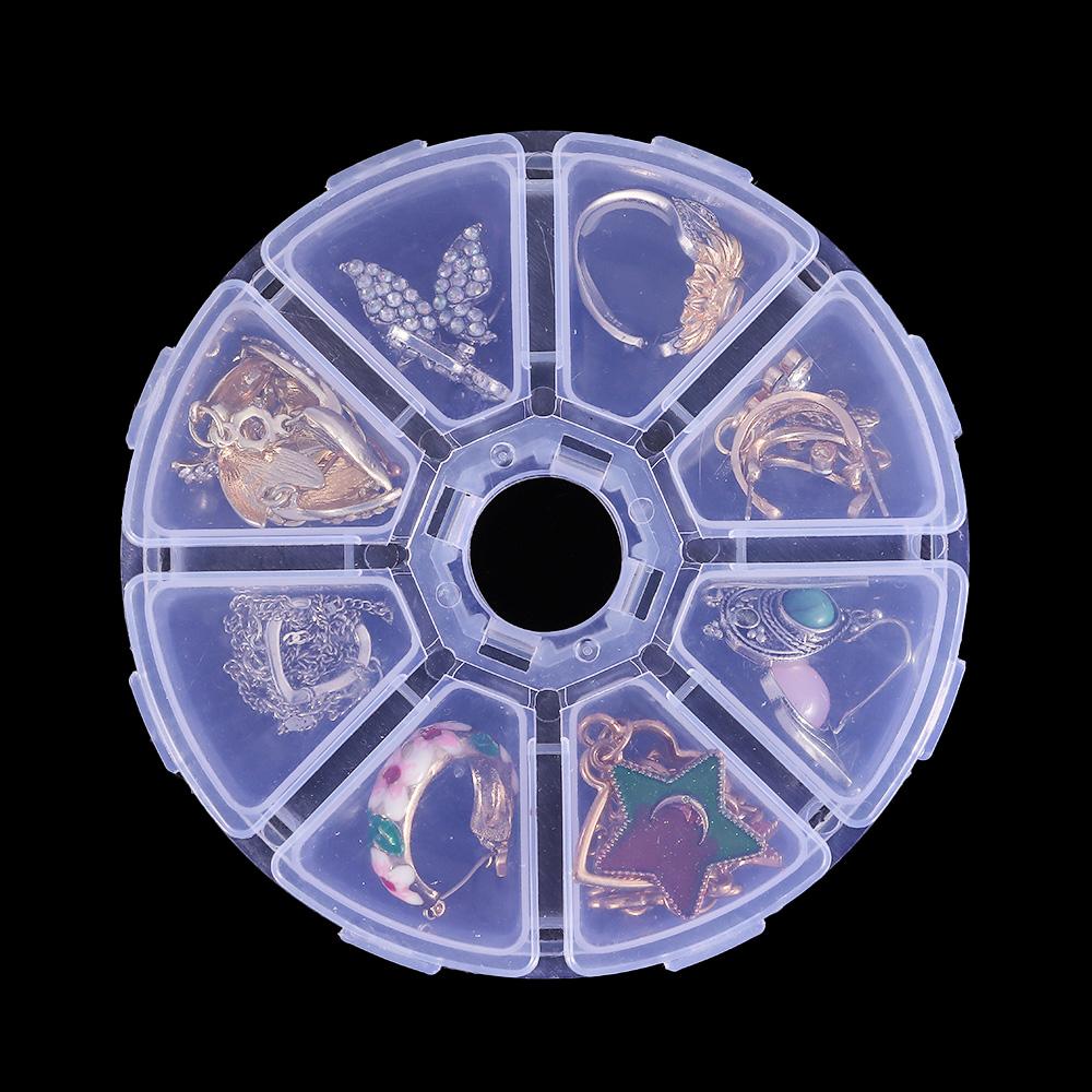 Круглые прозрачные бусины Контейнер для украшений Стразы для нейл-арта Кейс 8 ячеек Пустая коробка для хранения