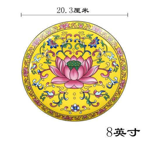 Китайская керамическая эмалевая цветная тарелка для подношений Тарелка для подношений в виде цветка лотоса Тарелка для подношений в виде фруктов Будды Керамика фэн-шуй