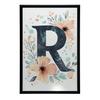 Plakat Litera "R" W Kwiatowym Wieniecu Plakat Litera "R" W Kwiatowym Wieniecu, 50X70 Cm, Bez Ramy, Płótno Premium Na Blejtramie