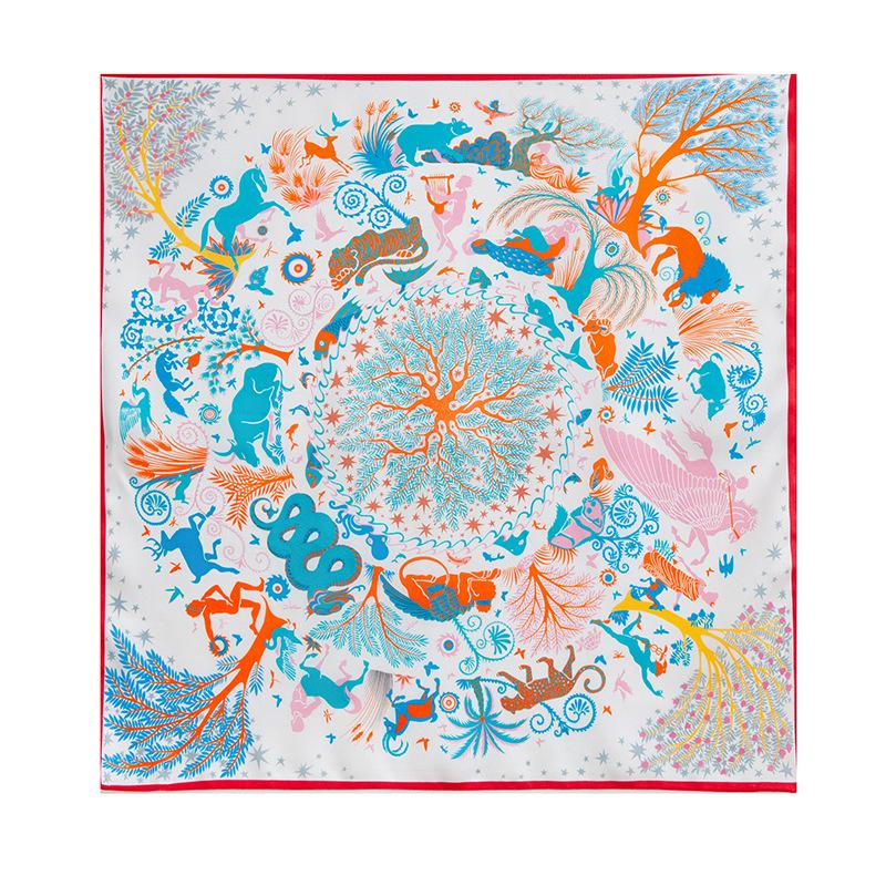 70 satin 100% silk square scarf double-sided two-color  premium versatile scarf