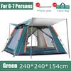 6-7/3-4 Person Large Fully Automatic Tent Quick Open Bomb-Up Instant Setup Camping Tent Four-Sided Windproof Rainproof Beach Carring Bag