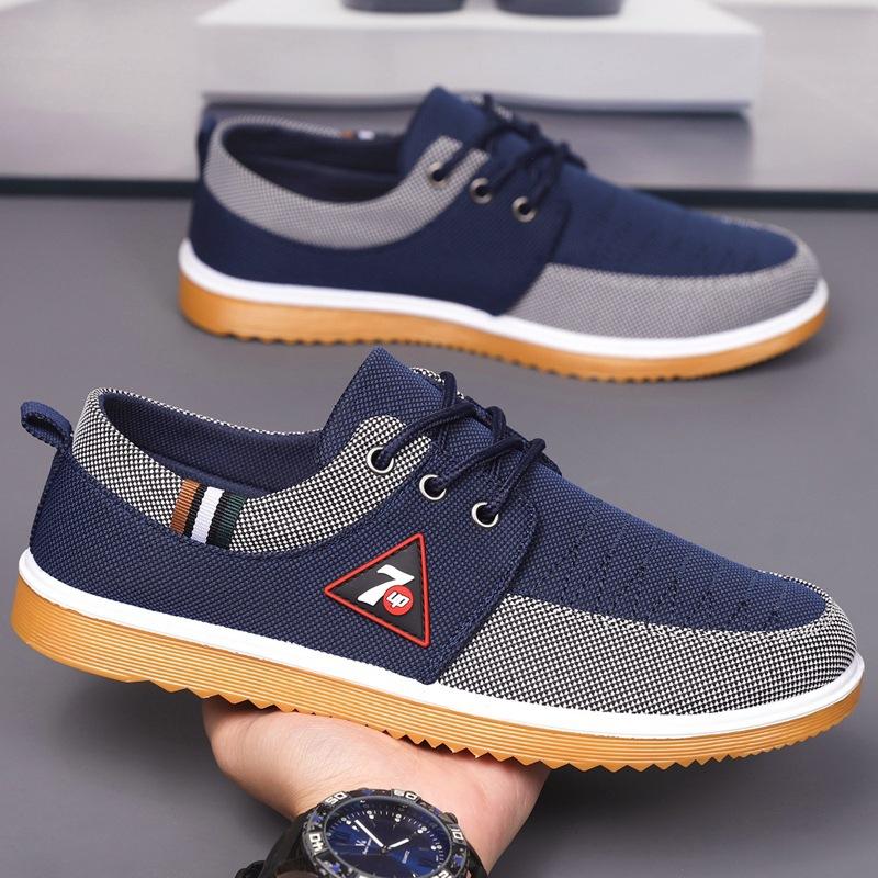 Летние новые дышащие тканевые туфли старого Пекина, мужские универсальные повседневные нескользящие и износостойкие парусиновые туфли