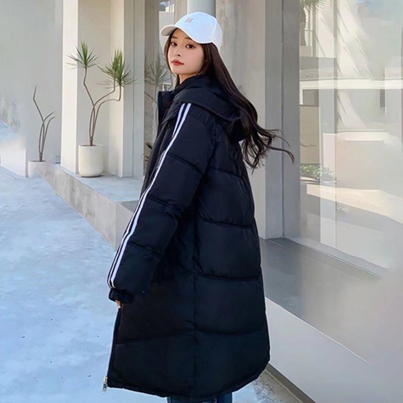 Новый зимний пуховик, женская парка, хлопковое пальто средней длины в корейском стиле, свободная повседневная стеганая куртка с подкладкой