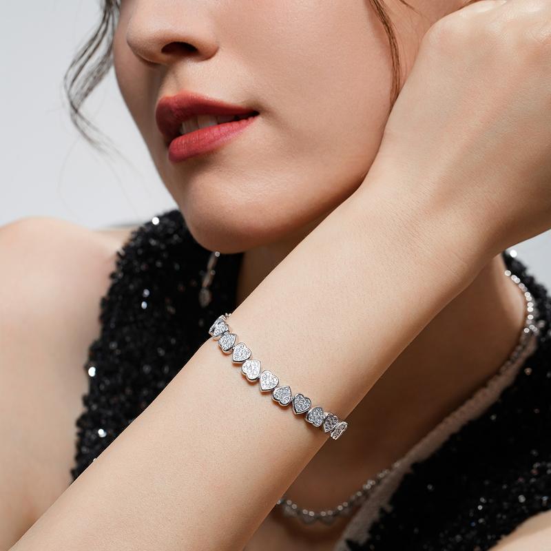 APM Monaco bracelet [Romantic Confession] Sparkling love design is simple and exquisite, niche and versatile for girlfriends, 925 silver AB4722OX