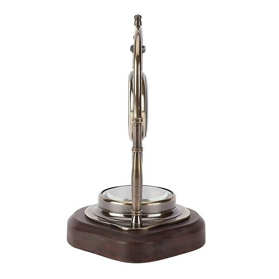Antique Brass Nautical Vintage Style Table Clock with Wooden