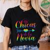 Spanish Girl Bachelorette Party T-Shirts, Rainbow Diamond Heart Arrow Graphic Tees for Bridal Shower, Team Bride Tribe Blouses