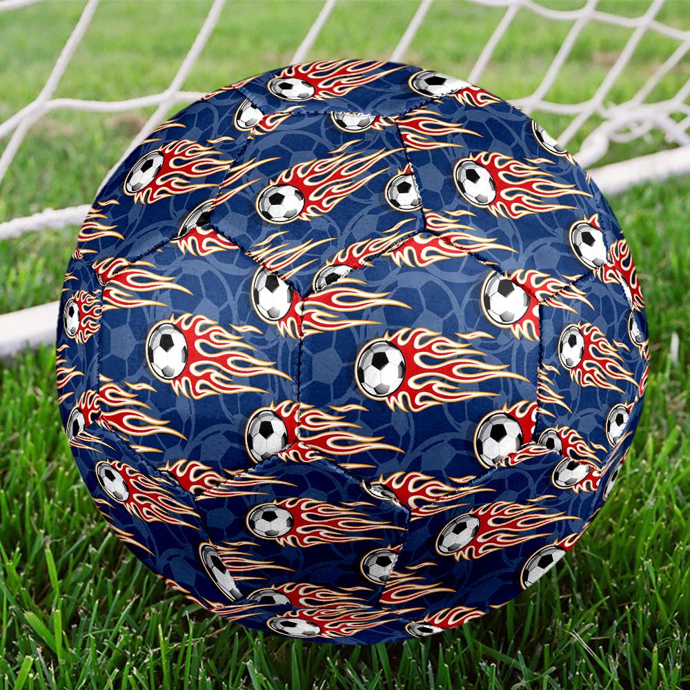 1pc Soccer Ball Flames Soccer Ball Size 5 Football Machine Sewn Indoor/Outdoor Universal Football Q95