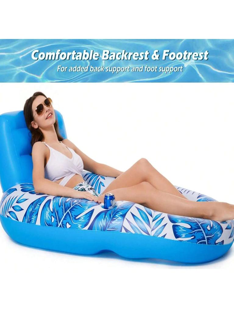 1Pcs Inflatable Leaf Floating Chair, Floating Boat Lounge, Swimming Pool Lounge Chair, Portable Multi-Functional Swimming Ring, Water Inflatable F