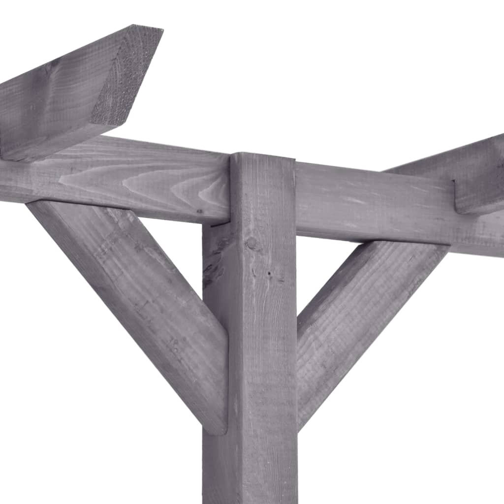 Garden Pergola Gray 400 x 40 x 205 cm Pressure Treated Pine Wood