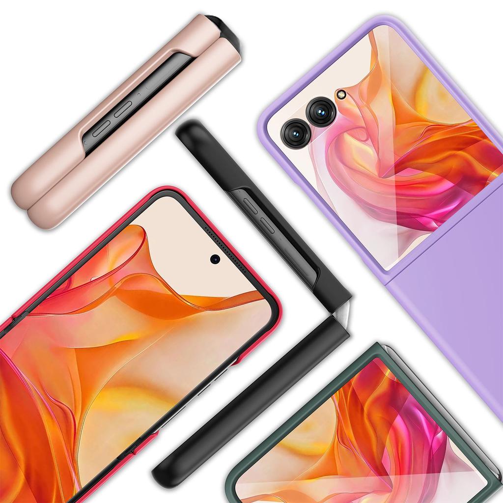 Защитный чехол Motorola Razr50 со складным экраном, ощущением кожи, с закаленным стеклом