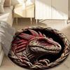 Multiple sizes Dinosaur Art in Wood Carving Style Print Round Carpet Living Room Bedroom Table Chair Sofa Decorative Carpet
