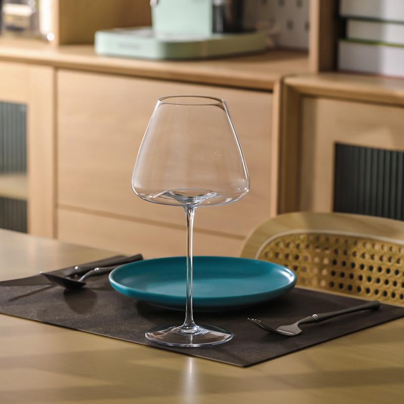 PNT01 CRISON Concave Bottom Handmade Red Wine Glass Ultra-Thin Crystal Burgundy Bordeaux Goblet Art Big Belly Tasting Cup