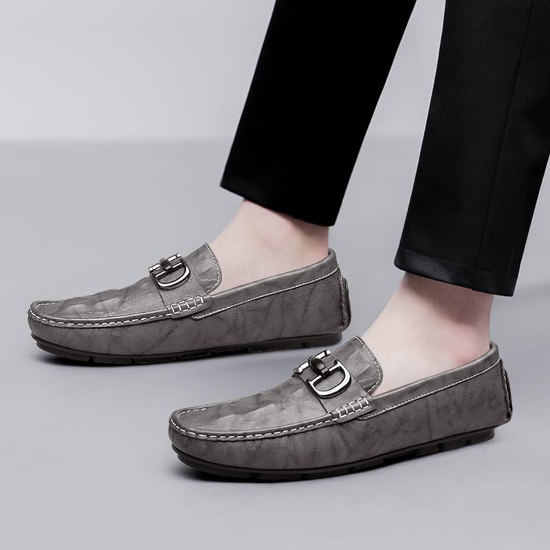 Fashion Man Walking Shoes Moccasins Genuine Leather Men Loafers Handmade Slip On Footwear Classic Business Shoes Breathable Male Flats