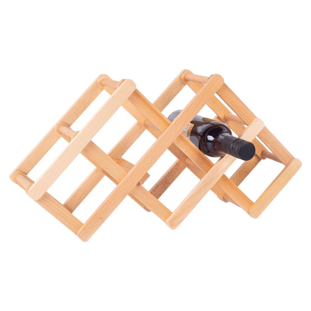 Beech Wood Anti-Shake Red Wine Rack Ornament for Bottle Storage