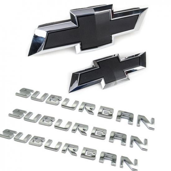 Для 2015- Suburban LTZ Хромированные Черные Эмблемы Bowtie Буквы