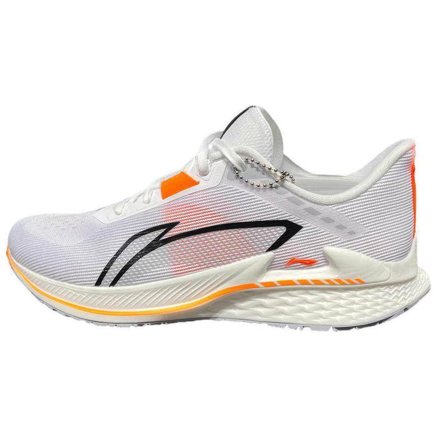 Li Ning Простые нескользящие прочные низкие кроссовки для бега мужские кроссовки белые оранжевые ARBU003-1