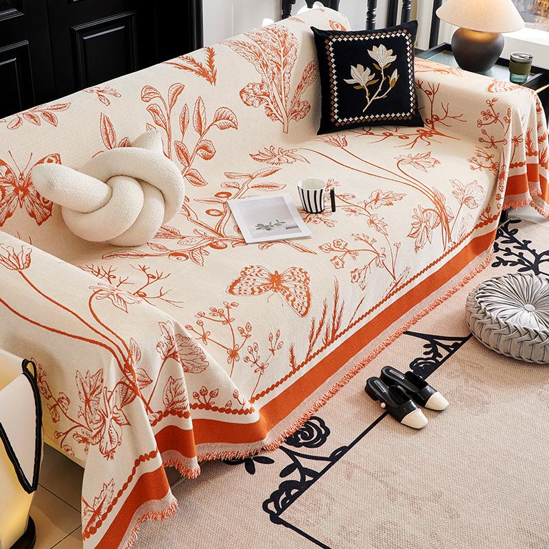 Retro French Sofa Towel Cover Cloth Full Covered Chenille Four Seasons Universal Light Luxury High Sense Sofa Cushion Cover