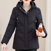 Большие размеры XL-6XL зимние пальто для женщин короткие парки с капюшоном элегантные свободные толстые теплые верхние одежды куртки для женщин среднего возраста