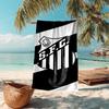 proof beach towel with Santos SFC logo pattern - soft,absorbent,quick-drying,machine washable - perfect for swimming,camping,bathing