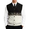 Men's V-Neck Sleeveless Knit Cardigan Vest