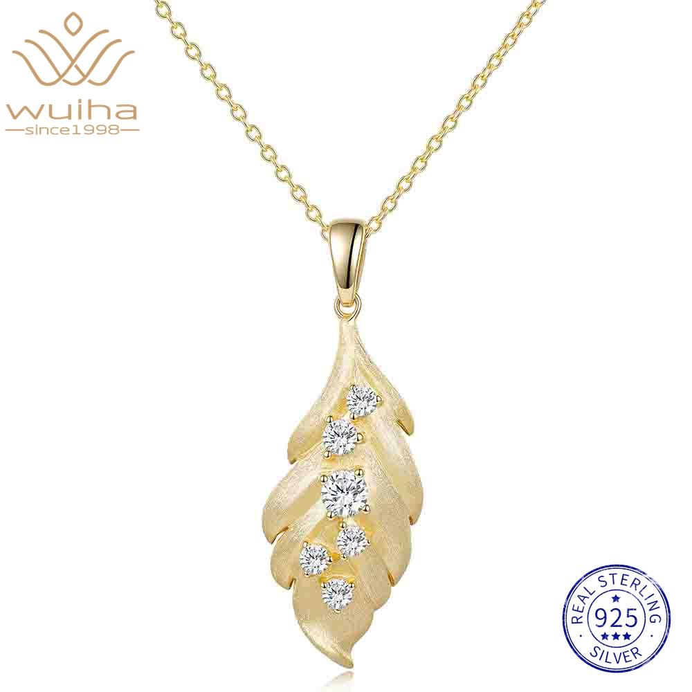 WUIHA Vintage 100% 925 Sterling Silver VVS1 D Color Real GRA Moissanite Diamond Pendant Necklace Wedding Engagement Fine Jewelry