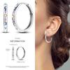 2024 New Earring for Women 925 Silver Sparkling Star Butterfly Heart Tassels Feather Hoop Earrings Engagement Wedding Jewelry