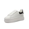 Spring and Autumn New Little White Shoes Women's Leather Small Casual Versatile Muffin Thick Sole Height-increasing Couple Board Shoes