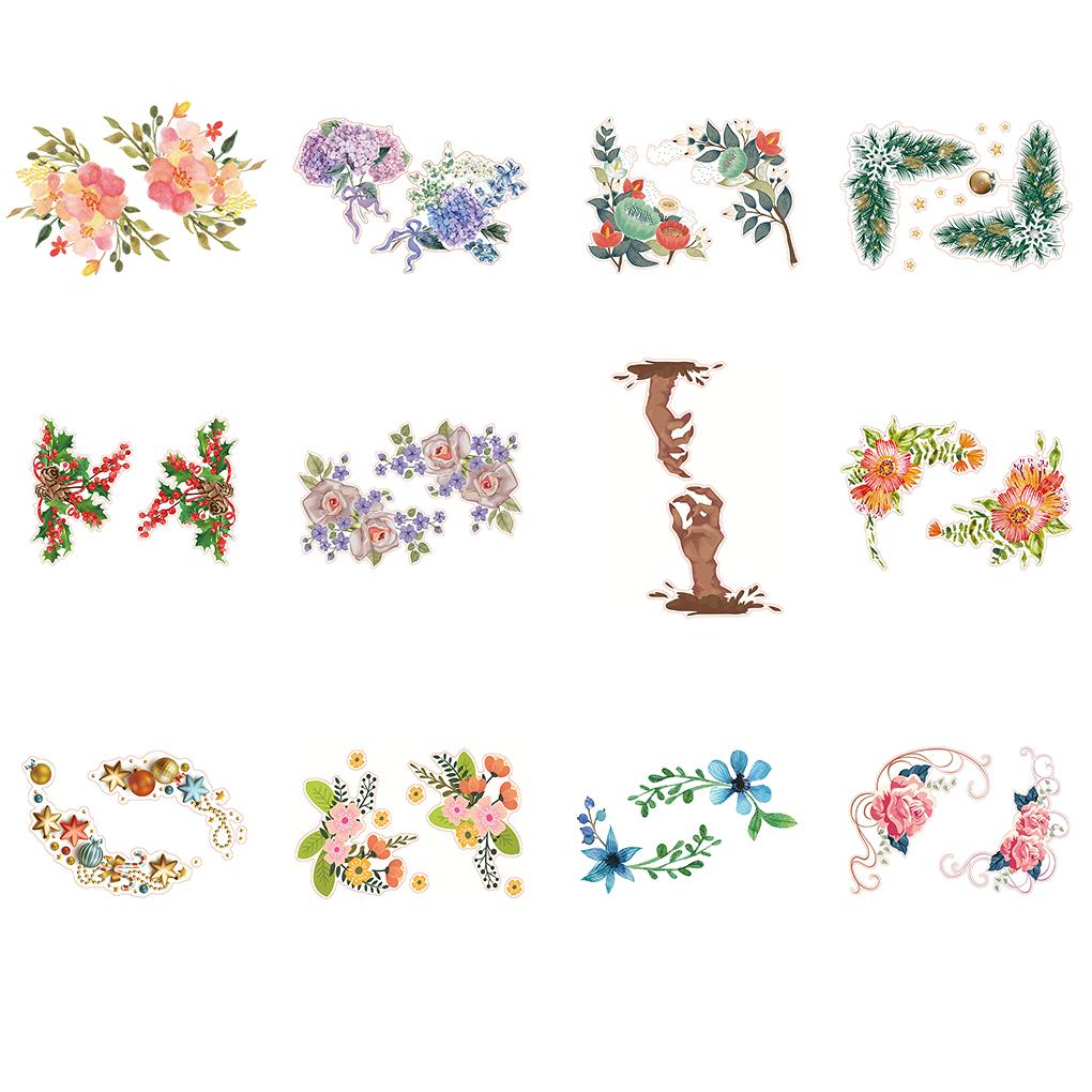 Наклейки Роза Фреска Стиль Красивый Элегантный Холодильник Стикер Стены Стекло Художественное Украшение Туалета Самоклеящиеся Рождество