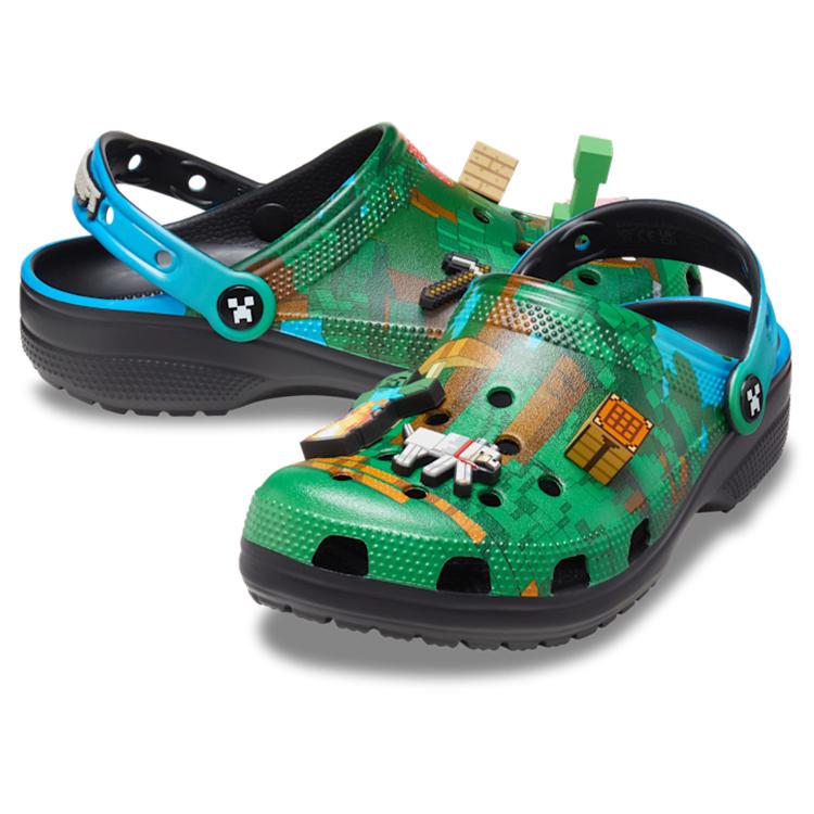 Minecraft x Crocs Classic Clog Темный лес Унисекс Кроссовки Зеленый Мульти 210829-90H
