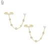 925 Silver Needle Luxury Long Chain Tassel Crystal Stud Earrings For Women Exquisite Pendant Gold Earrings Fine Jewelry
