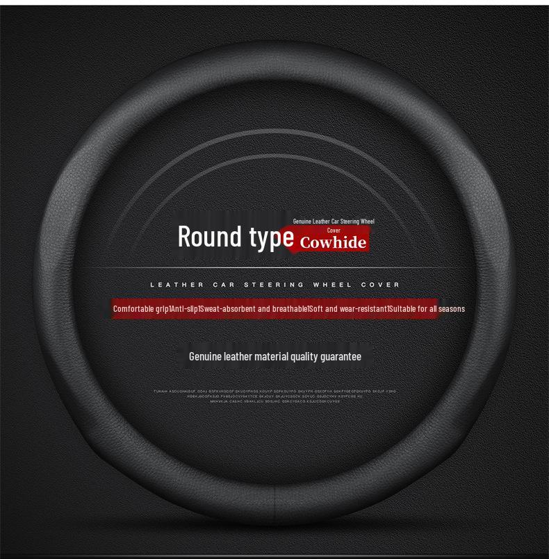 Genuine Leather Steering Wheel Cover for Buick: Regal, LaCrosse, Verano, Envision S, Enclave, Encore, GL6