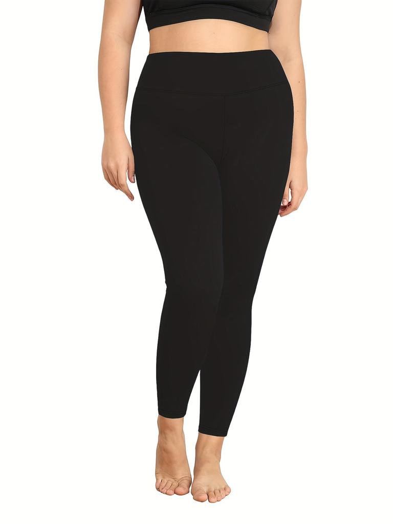 Флисовые Зимние Йога-Штаны Большого Размера с Флисовой Подкладкой, с Высокой Посадкой и Контролем Живота 1XL-5XL Зимние Йога-Штаны