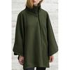 Women's Autumn and Winter Cape Zipper Faux Wool Shawl Cape Coat for Women
