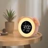 Bedside Sunrise Sunset Wake Up Light Digital Led Music Alarm Mirror Clock Bedroom Desk Calendar Snooze Clock Table Phone Charger