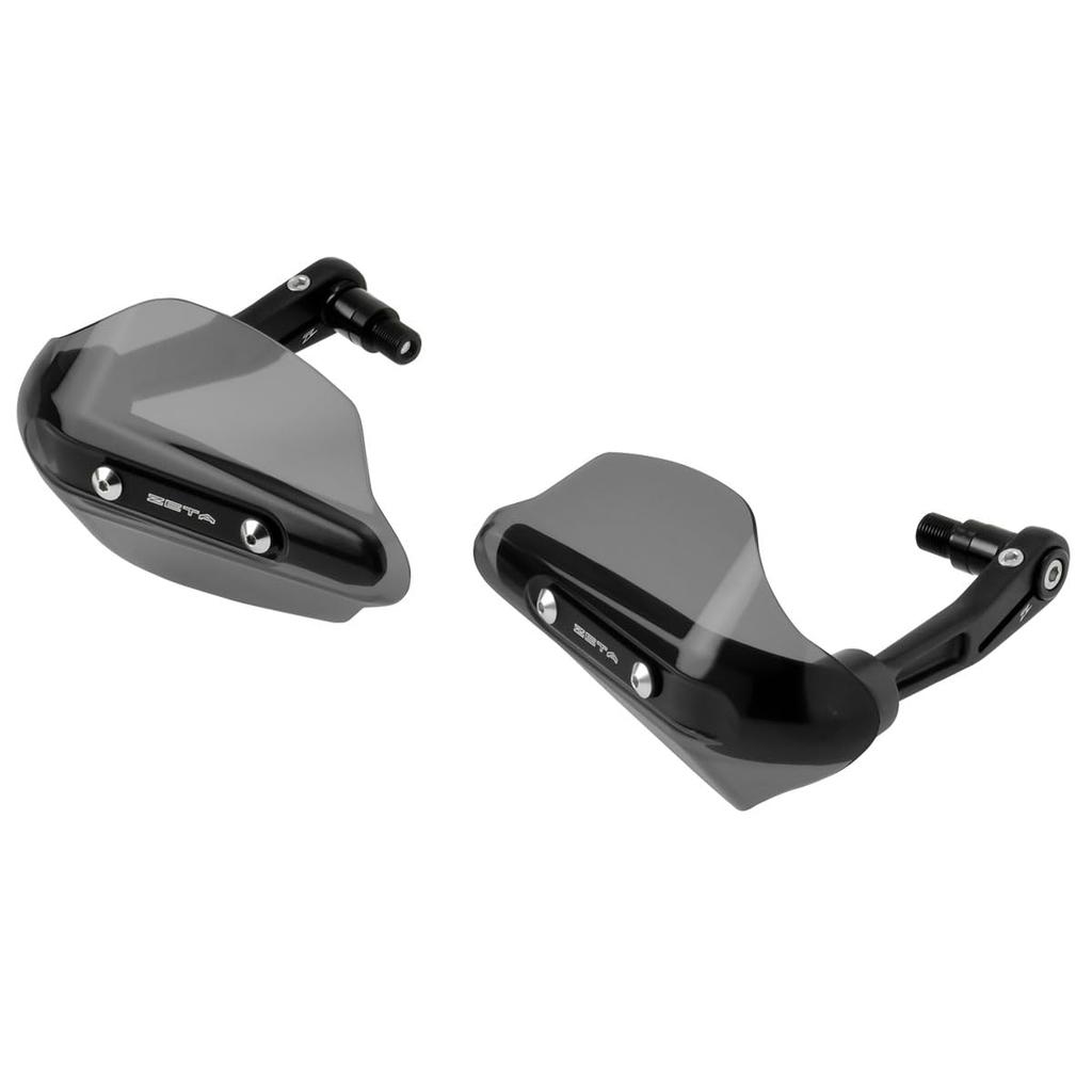 ZETA RACING Sonic Handguard PC Protector Kit Smoke Type Bar End Mount Windproof Coldproof Rainproof Lever Guard Forged Stainless Steel Bolt Dirtfreak