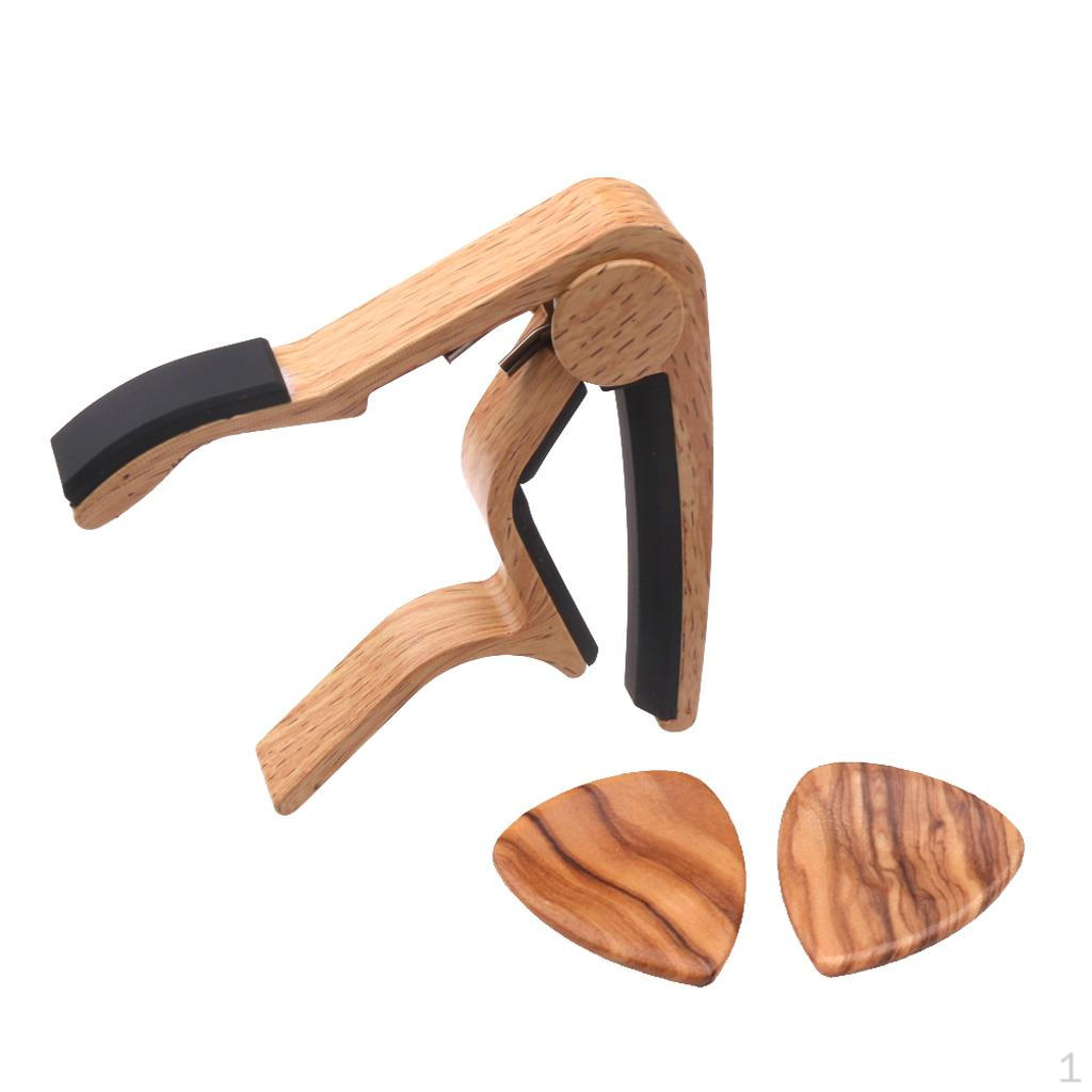 Capo With 2pcs 2.5mm Thickness Rosewood Picks Set
