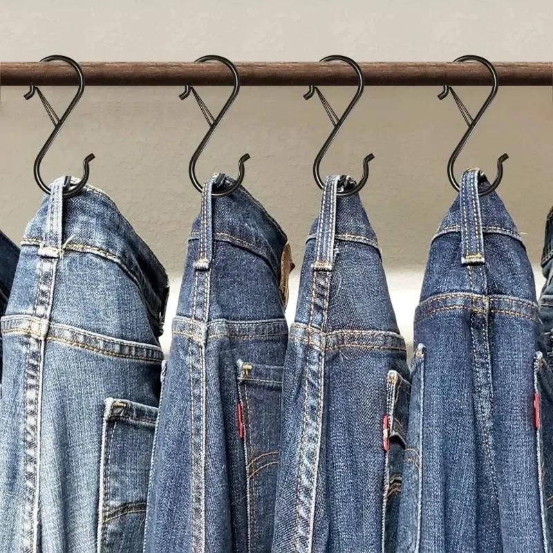 5 шт. 5-дюймовый металлический S-образный крючок с предохранительной защелкой для подвешивания кухонной утвари/растений/горшков и сковородок/одежды, шляп