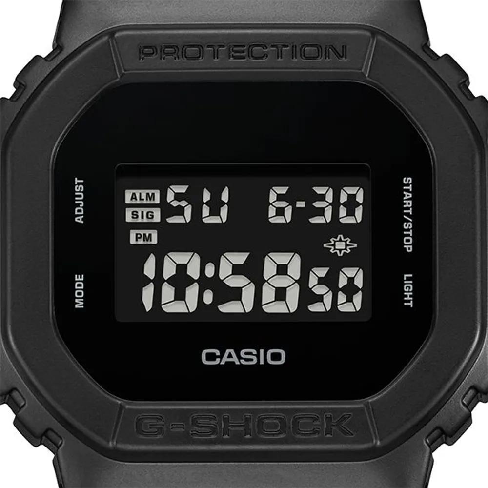 LNW Unisex All-Black Square Waterproof Wristwatch_ DW-5600UBB-1DR