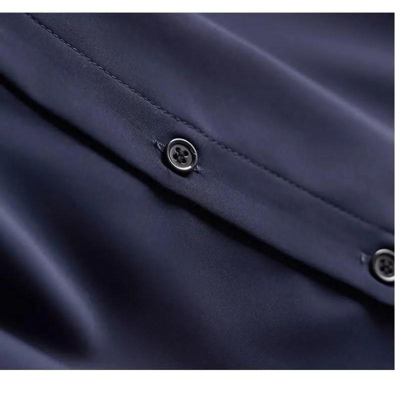 Chiffon Shirt Women's Spring Autumn New Color Contrast Fashion Long Sleeved Top Turn Down Collar Bottoming Blouse S-3XL