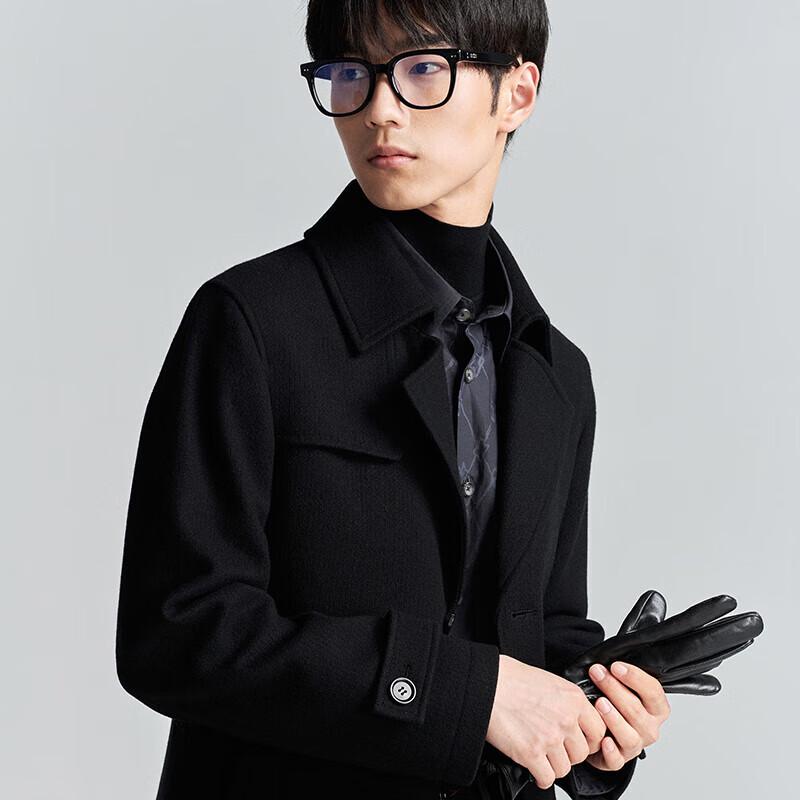 Мужское короткое двустороннее пальто из чистой шерсти