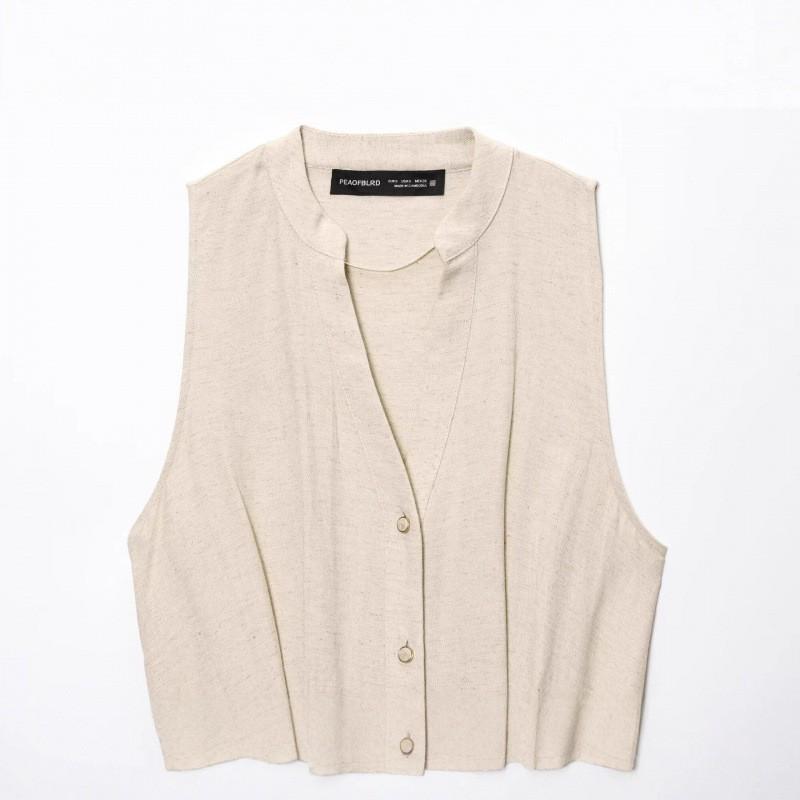 2026 French Style Stand Collar Sleeveless A-Line Midi Dress Women Single Breasted With Belt 8137775